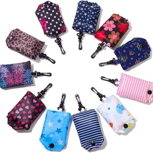 Foldable Reusable Grocery Shopping Tote Bags, 6 Pack Eco-friendly Travel… - Picture 1 of 7